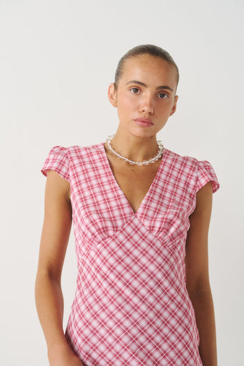 GIMME CHECK SLIP DRESS