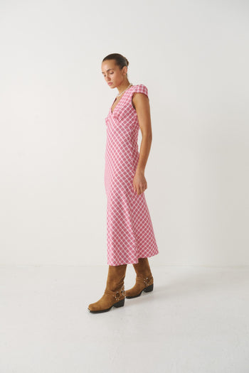 GIMME CHECK SLIP DRESS