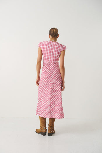 GIMME CHECK SLIP DRESS