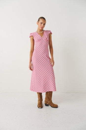 GIMME CHECK SLIP DRESS