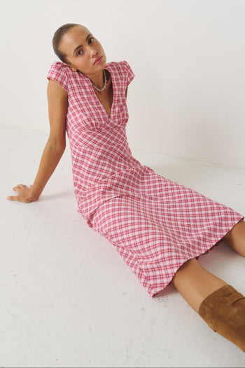 GIMME CHECK SLIP DRESS