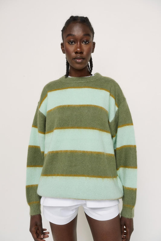 STRIPED MOHAIR KNIT JUMPER