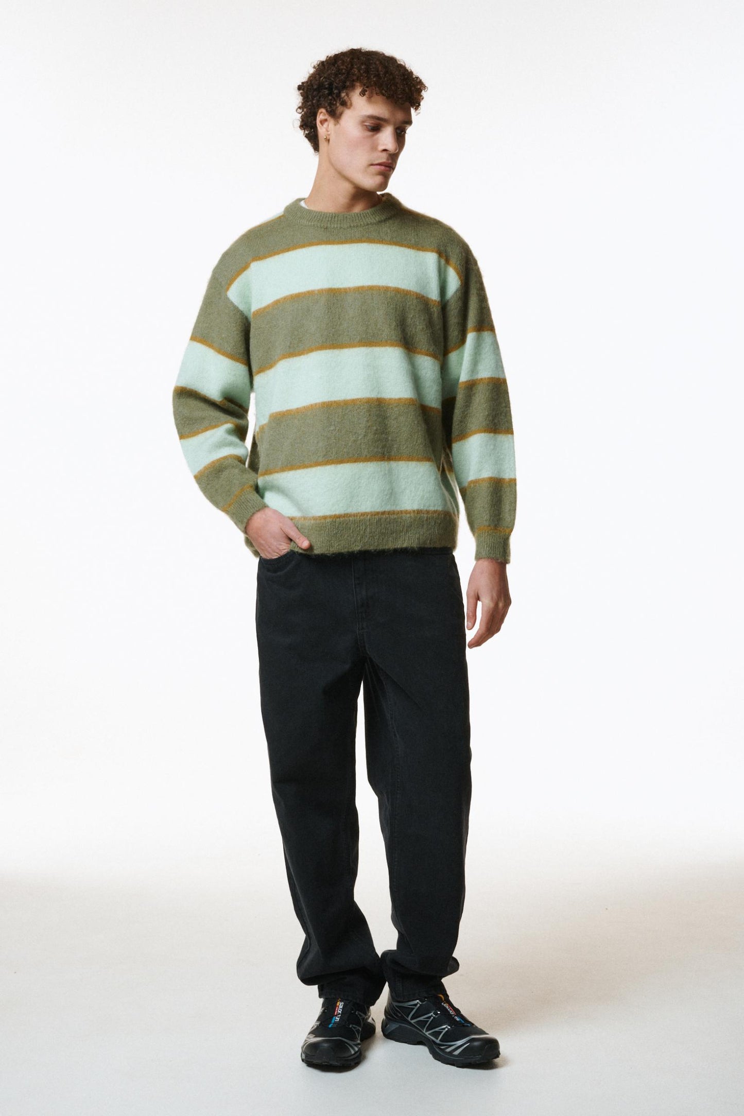 STRIPED MOHAIR KNIT JUMPER