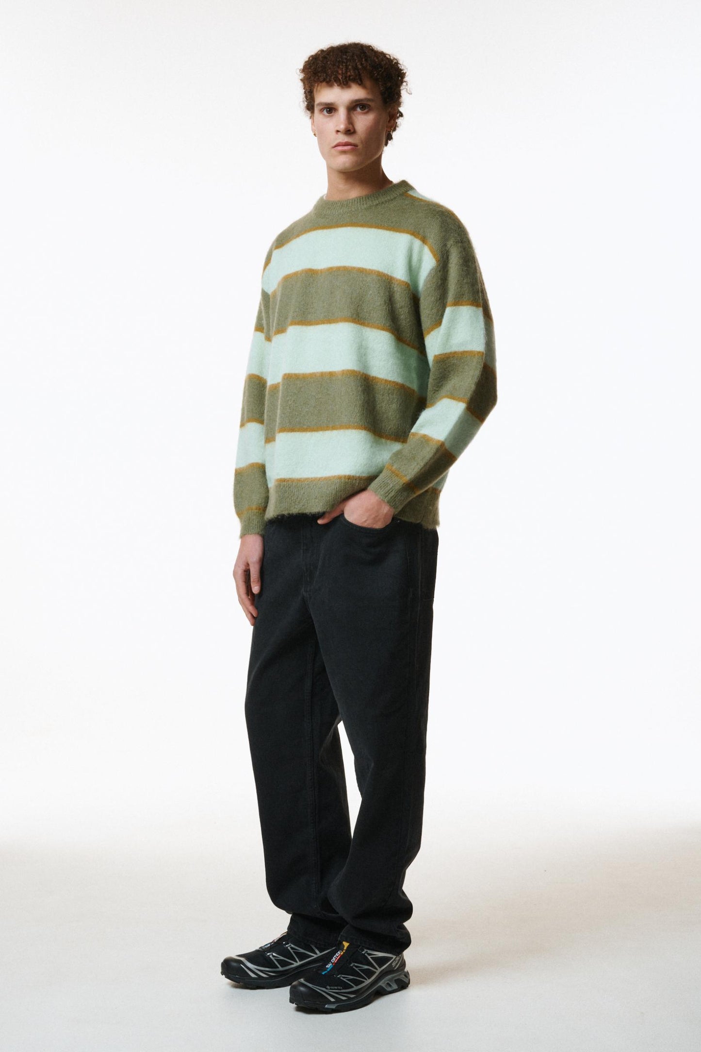 STRIPED MOHAIR KNIT JUMPER