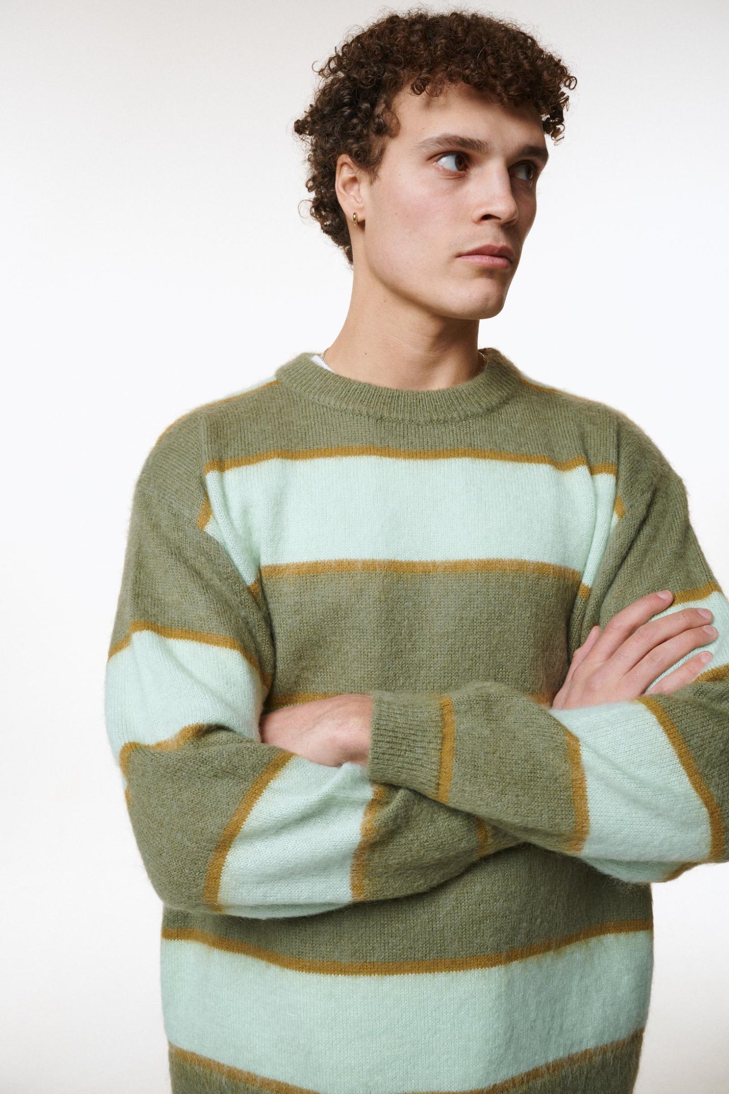 STRIPED MOHAIR KNIT JUMPER