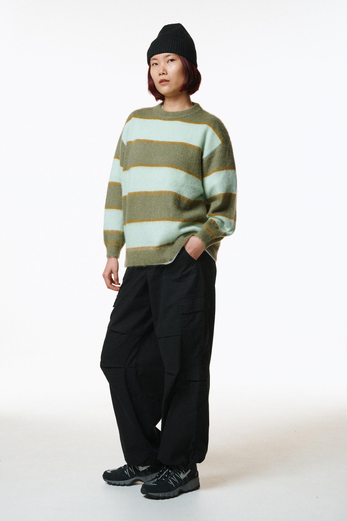 STRIPED MOHAIR KNIT JUMPER