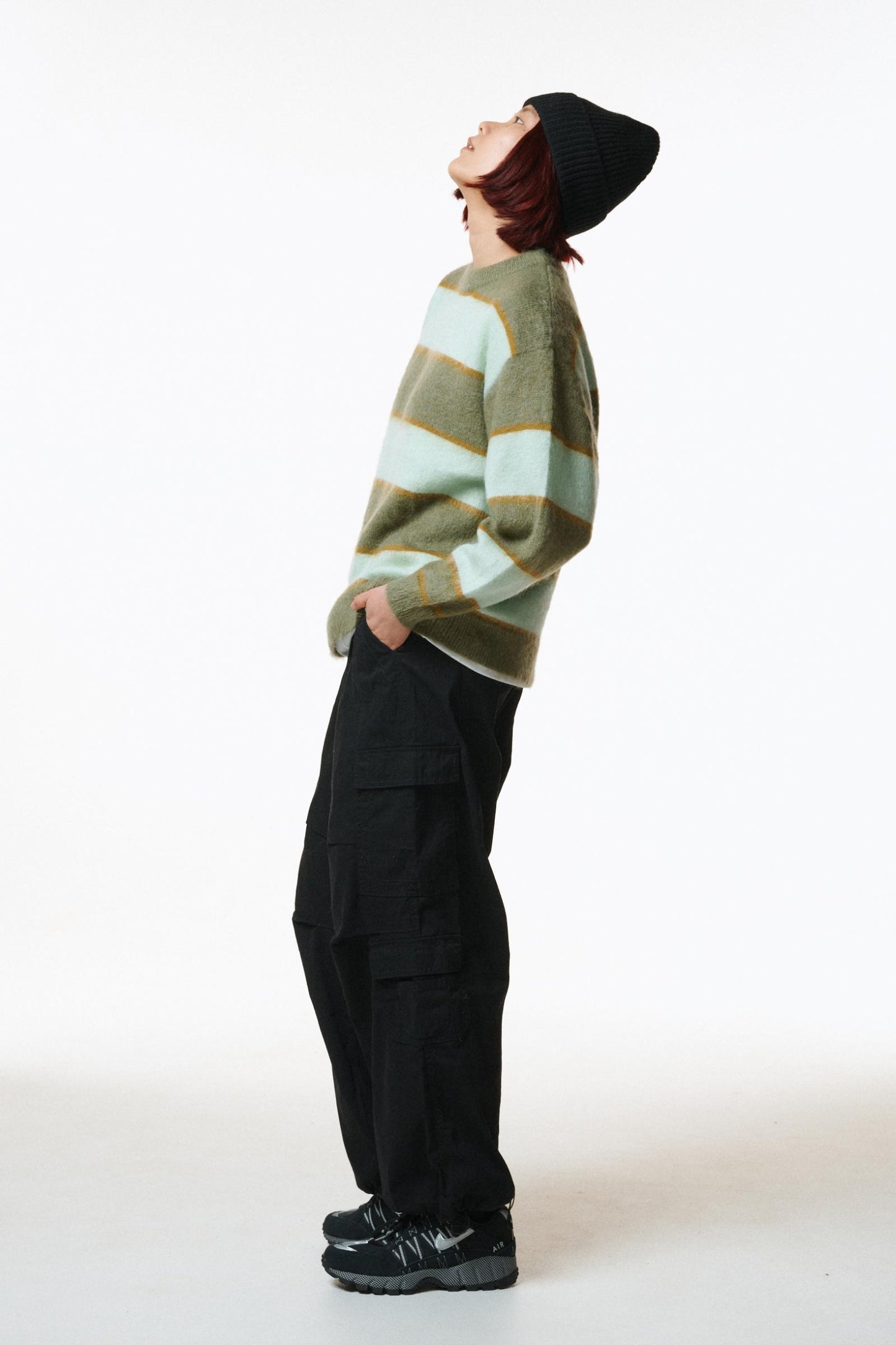 STRIPED MOHAIR KNIT JUMPER